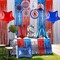250th Anniversary USA Patriotic Party Supplies Set - 4th of July Independence Day Decorations with Hanging Paper Fans, Foil Fringe Curtains, Table Skirt & USA Flag Foil Balloon - 2026 Sestercentennial America Decor